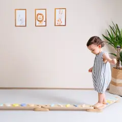 Montessori Doğal Ahşap Denge Kirişi