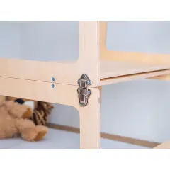 Montessori İkizler İçin Doğal Ahşap Öğrenme Kulesi