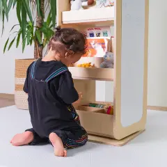 Montessori Yazı Tahtalı Döner Kitaplık - h90cm