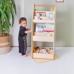 Montessori Yazı Tahtalı Döner Kitaplık - h113 cm