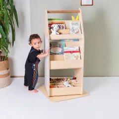 Montessori Yazı Tahtalı Döner Kitaplık - h113 cm